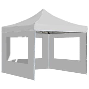 vidaXL Partytent inklapbaar met wanden 3x3 m aluminium wit