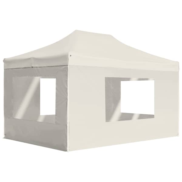 vidaXL kokkupandav peotelk seintega, alumiinium, 4,5 x 3 m, kreemjas