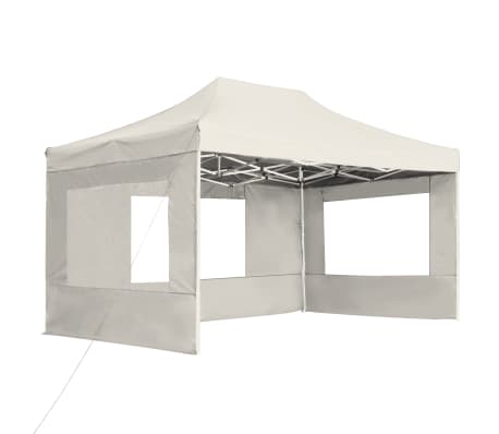 vidaXL Cort de petrecere pliabil cu pereți, crem, 4,5 x 3 m, aluminiu