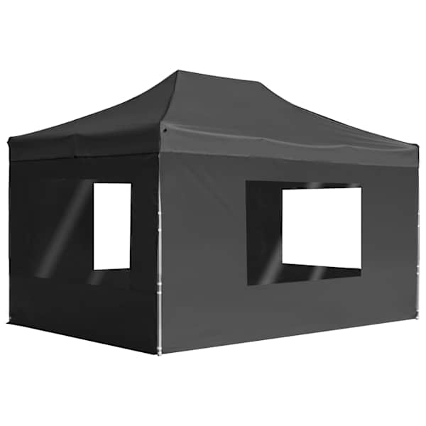 vidaXL kokkupandav peotelk seintega, alumiinium, 4,5 x 3 m, antratsiit