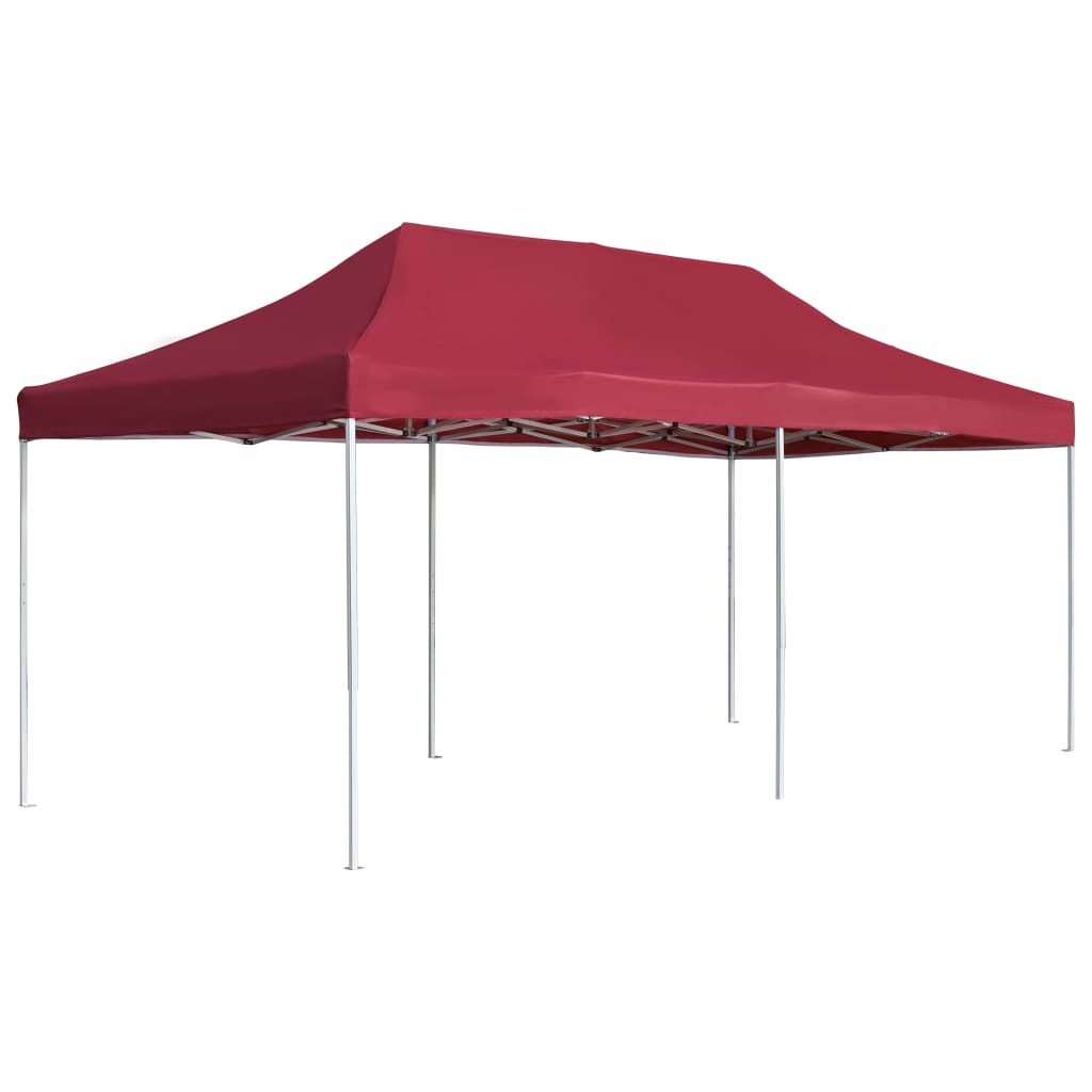 Image of vidaXL Professional Folding Party Tent Aluminium 6x3 m Wine Red