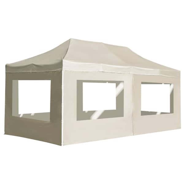 vidaXL kokkupandav peotelk seintega, alumiinium, 6 x 3 m, kreemjas