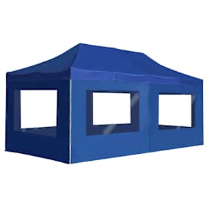 Profesionální skládací party stan + stěny hliník 6 x 3 m modrý - obrázek 1