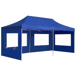 vidaXL Profi-Partyzelt Faltbar mit W&auml;nden Aluminium 6&times;3m Blau