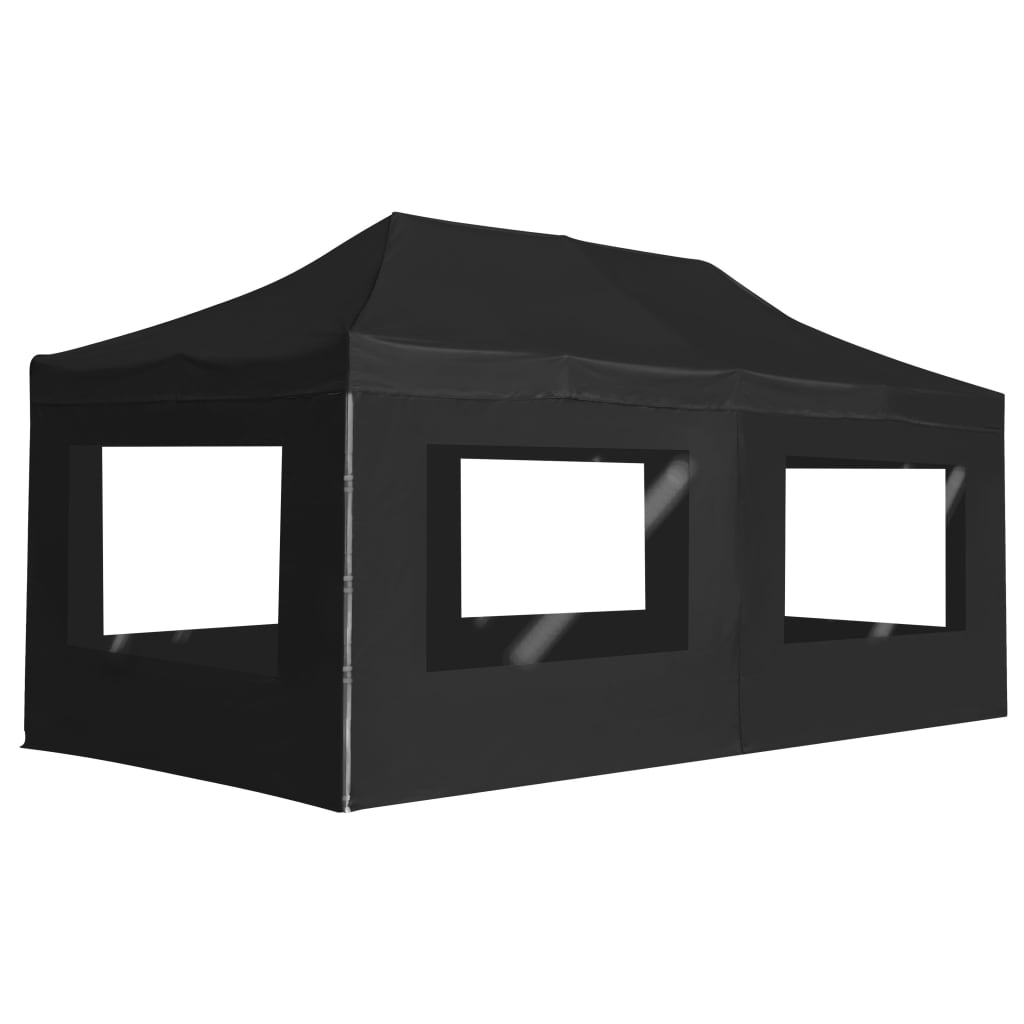 Image of vidaXL Professional Folding Party Tent with Walls Aluminium 6x3 m Anthracite