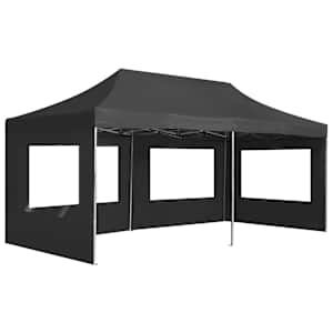 vidaXL Tente de r&eacute;ception pliable &agrave; parois Aluminium 6 x 3m Anthracite