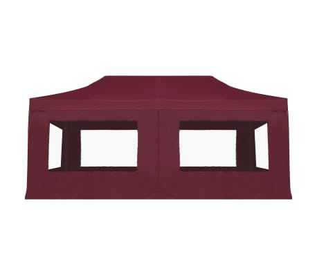 vidaXL Partytent inklapbaar met wanden 6x3 m aluminium wijnrood
