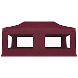 vidaXL Partytent inklapbaar met wanden 6x3 m aluminium wijnrood