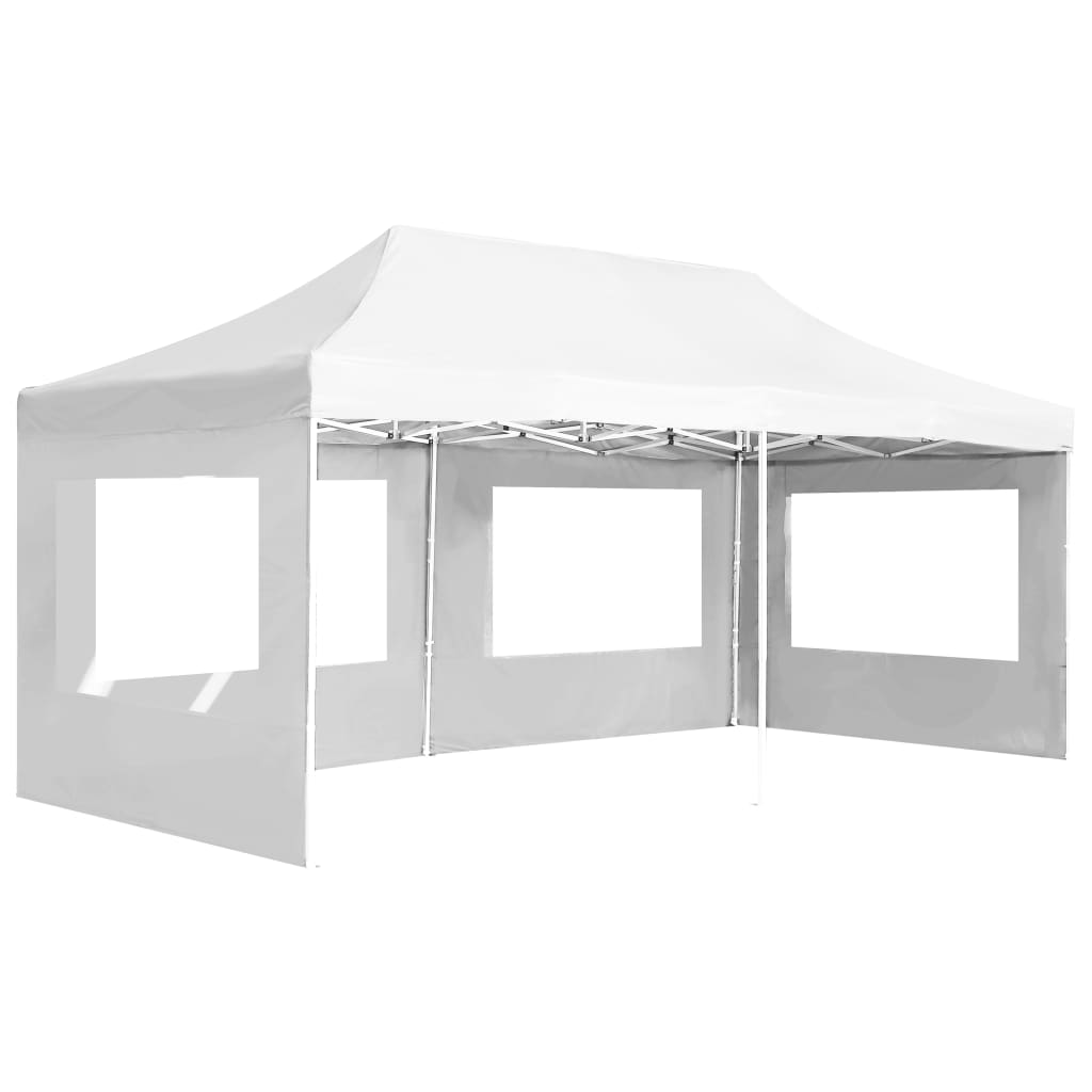 vidaXL Partytent inklapbaar met wanden 6x3 m aluminium wit afbeelding