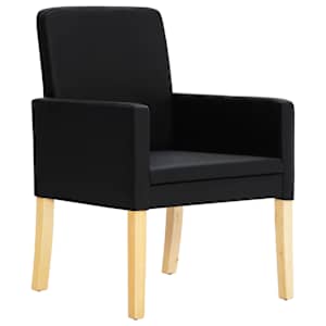 vidaXL Valgomojo kėdės, juodos sp., 2vnt., dirbtinė oda