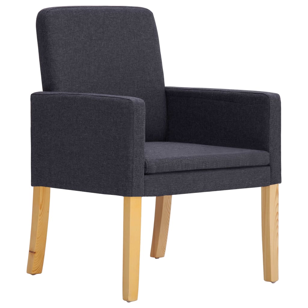 

vidaXL Eetkamerstoelen 2 st stof donkergrijs