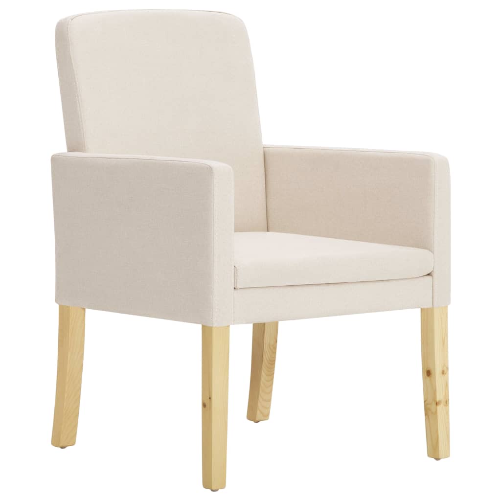 

vidaXL Eetkamerstoelen 2 st stof crème