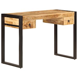 Psací stůl se 2 zásuvkami 110 x 50 x 77 cm masivní mangovník - obrázek 11