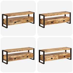 TV stolek 120 x 35 x 45 cm masivní mangovníkové dřevo - obrázek 8