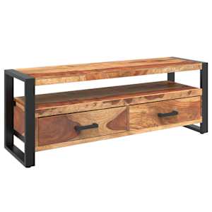 TV stolek 120 x 35 x 45 cm masivní akáciové dřevo - obrázek 2