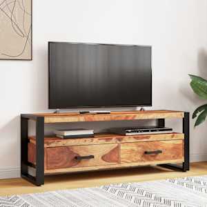 TV stolek 120 x 35 x 45 cm masivní akáciové dřevo - obrázek 3