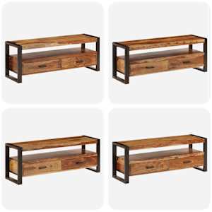 TV stolek 120 x 35 x 45 cm masivní akáciové dřevo - obrázek 8