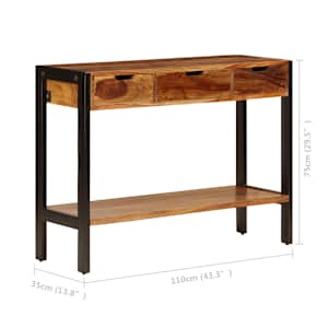 Příborník se 3 zásuvkami 110x35x75 cm masivní akáciové dřevo - obrázek 8