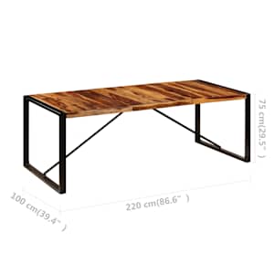 Jídelní stůl 220 x 100 x 75 cm masivní akáciové dřevo - obrázek 6