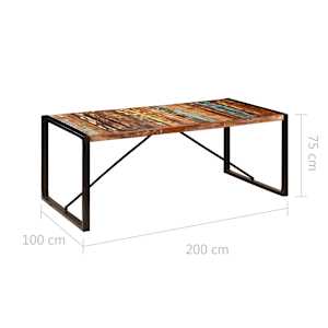 Jídelní stůl 200 x 100 x 75 cm masivní recyklované dřevo - obrázek 7