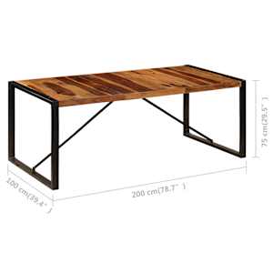 Jídelní stůl 200 x 100 x 75 cm masivní akáciové dřevo - obrázek 6