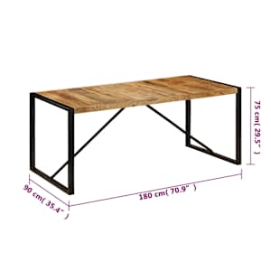 Jídelní stůl 180 x 90 x 75 cm masivní mangovníkové dřevo - obrázek 6