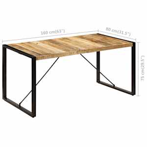 Jídelní stůl 160 x 80 x 75 cm masivní mangovníkové dřevo - obrázek 8