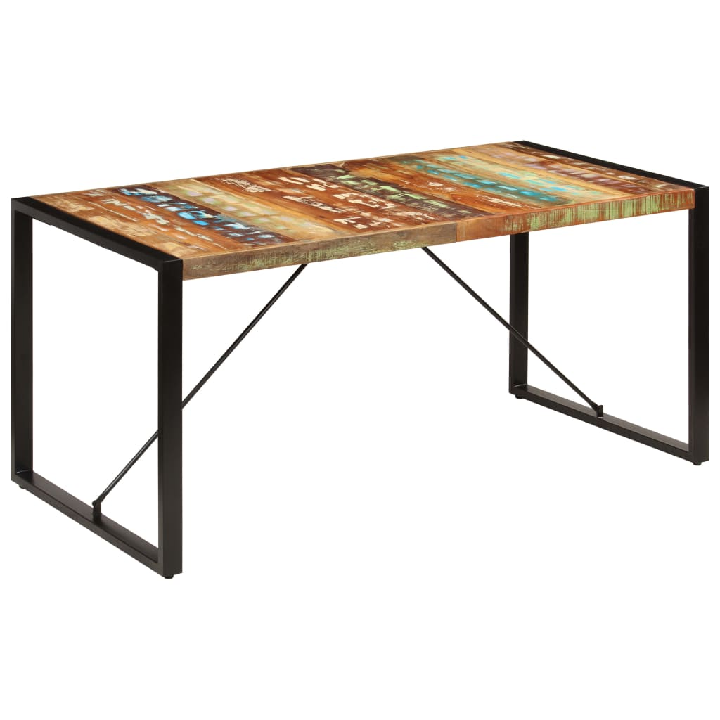 Eettafel 160x80x75 cm massief gerecycled hout image 13