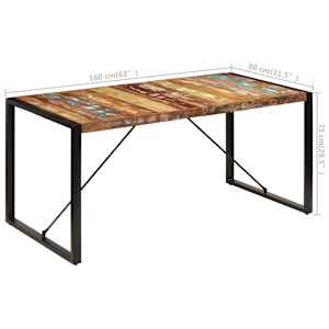 Jídelní stůl 160 x 80 x 75 cm masivní recyklované dřevo - obrázek 8