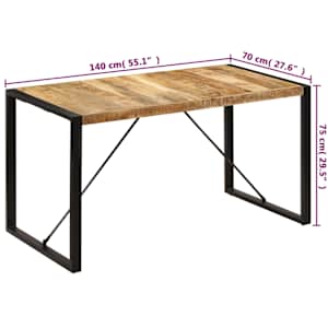 Jídelní stůl 140 x 70 x 75 cm masivní mangovníkové dřevo - obrázek 8