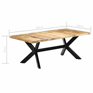 Jídelní stůl 200 x 100 x 75 cm masivní mangovníkové dřevo - obrázek 7