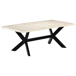 vidaXL s&ouml;&ouml;gilaud, valge, 200 x 100 x 75 cm, toekas mangopuit