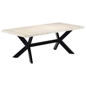 Jídelní stůl bílý 200 x 100 x 75 cm masivní mangovníkové dřevo - obrázek 11