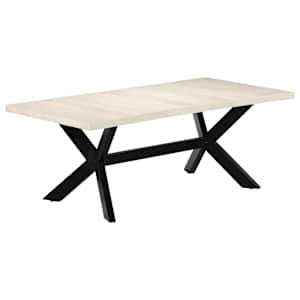 Jídelní stůl bílý 200 x 100 x 75 cm masivní mangovníkové dřevo - obrázek 8