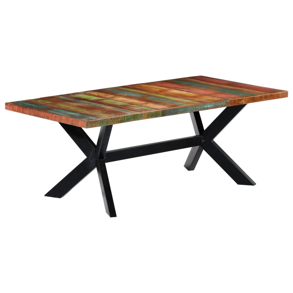 Blagovaonski stol od masivnog obnovljenog drva 200x100x75 cm