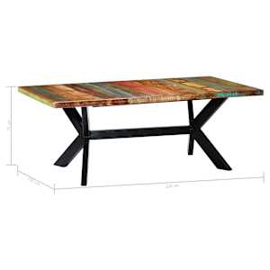 Jídelní stůl 200 x 100 x 75 cm masivní recyklované dřevo - obrázek 5