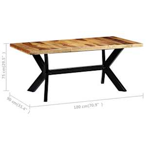 Jídelní stůl 180 x 90 x 75 cm masivní akáciové dřevo - obrázek 5