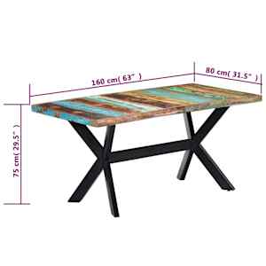 Jídelní stůl 160 x 80 x 75 cm masivní recyklované dřevo - obrázek 7