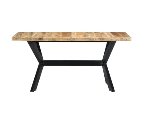 vidaXL Mesa de comedor madera maciza de mango rugosa 140x70x75 cm