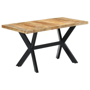 Shop vidaXL spisebord 140 x 70 x 75 cm massivt ru mangotræ vidaXL spisebord i massivt ru mangotræ 120 cm Hjem & Have