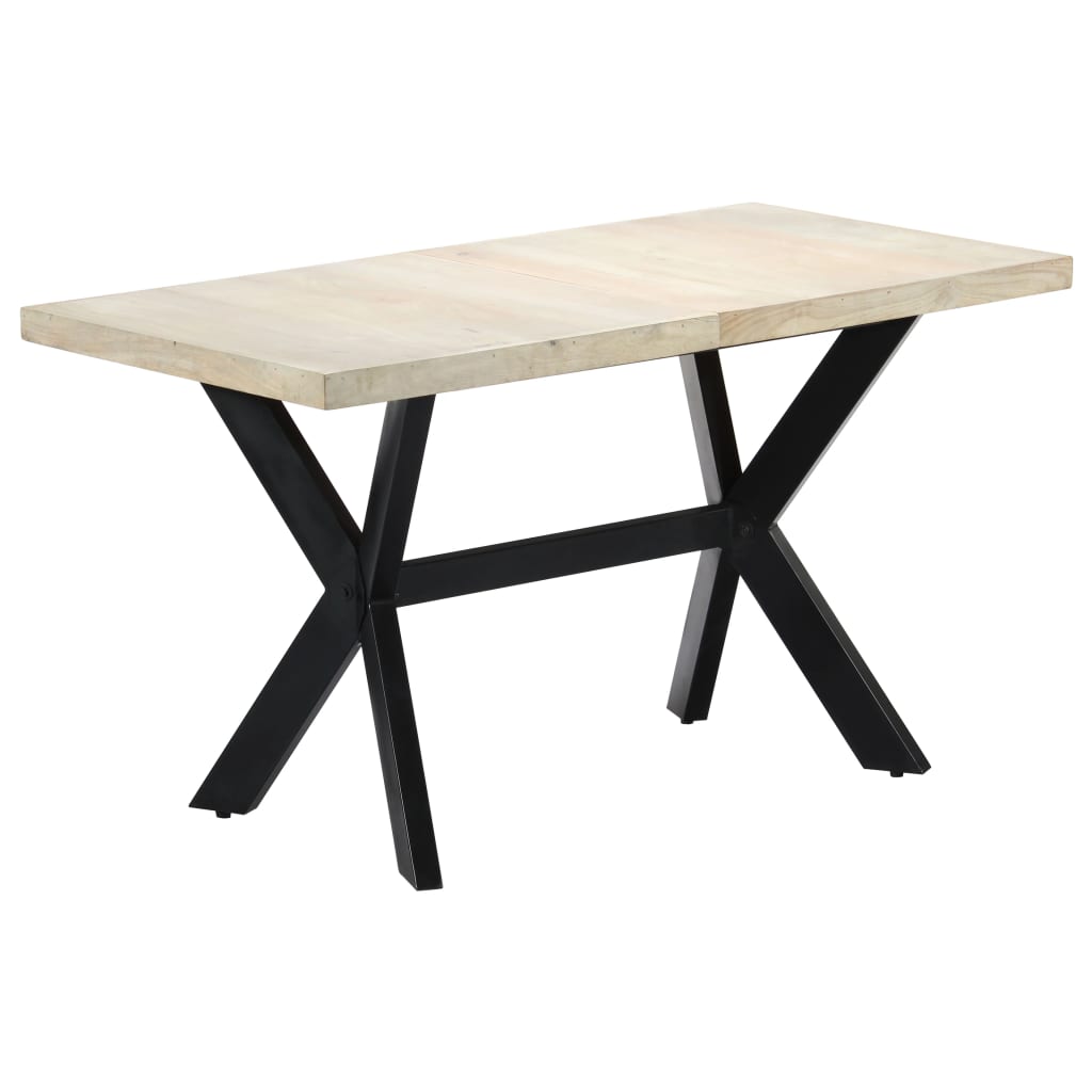 Image of vidaXL Dining Table 140x70x75 cm Solid Bleached Mango Wood