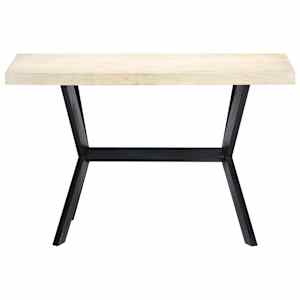 vidaXL Eettafel 120x60x75 cm massief mangohout wit