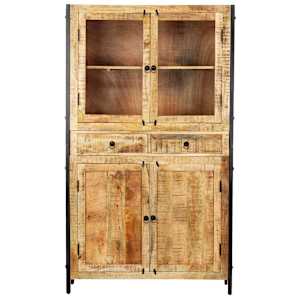 vidaXL Βιτρίνα 100 x 40 x 175 εκ. από Μασίφ Ξύλο Μάνγκο