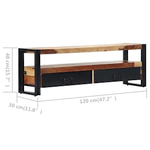 TV stolek 120 x 30 x 40 cm masivní akáciové dřevo - obrázek 9