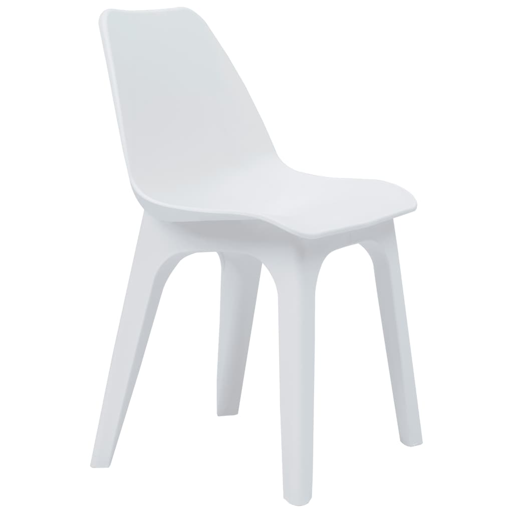 vidaXL Patio Chairs 2 pcs White Plastic