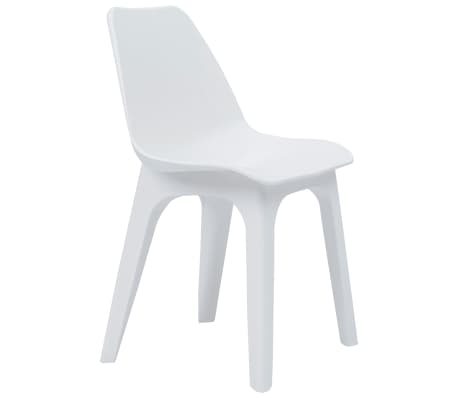 vidaXL Patio Chairs 2 pcs White Plastic