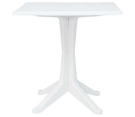 vidaXL Patio Table White 27.6"x27.6"x28.2" Plastic