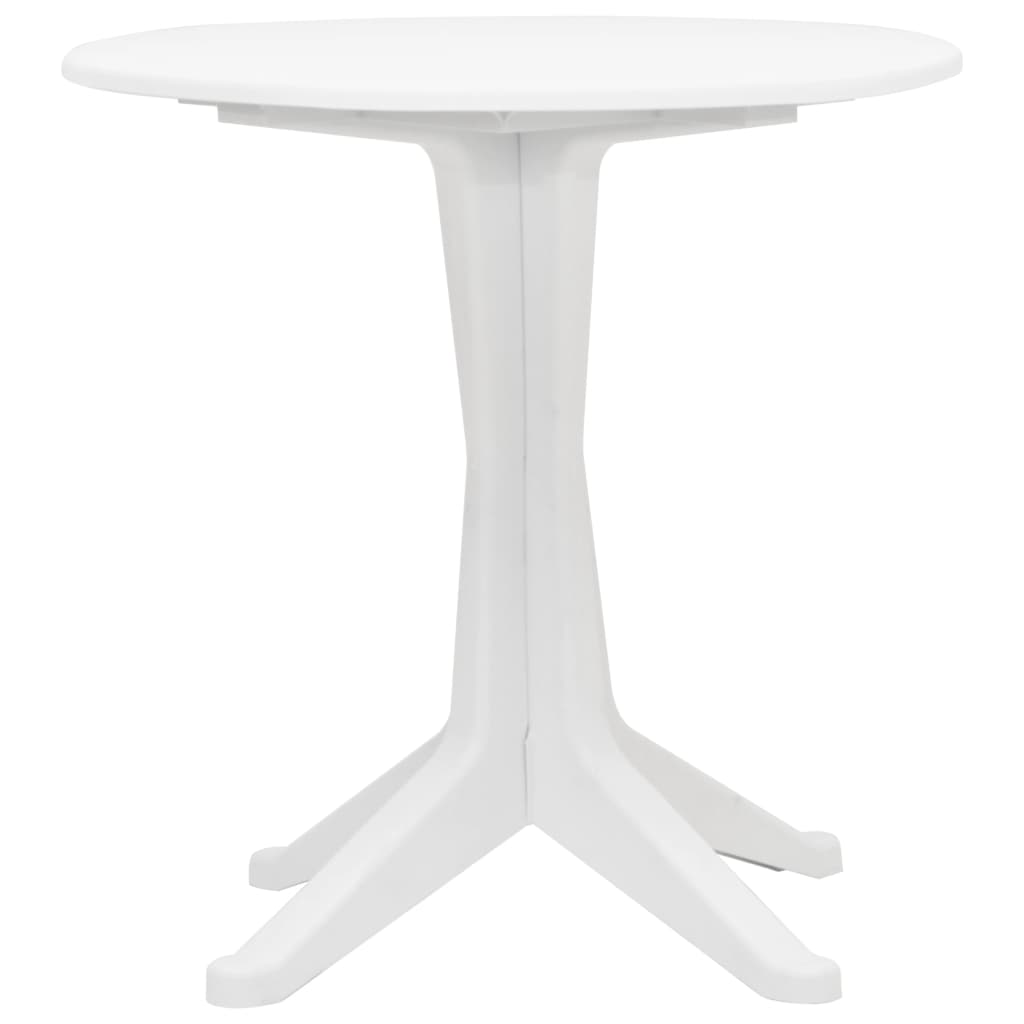 vidaXL dārza galds, balts, 70 cm, plastmasa