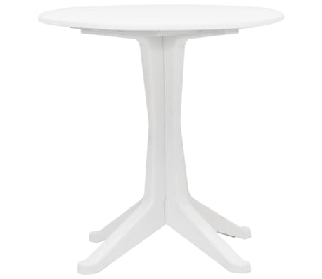 vidaXL Mesa de jardín de plástico blanco 70 cm