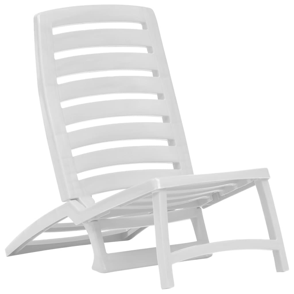vidaXL Strandstoelen inklapbaar 4 st kunststof wit